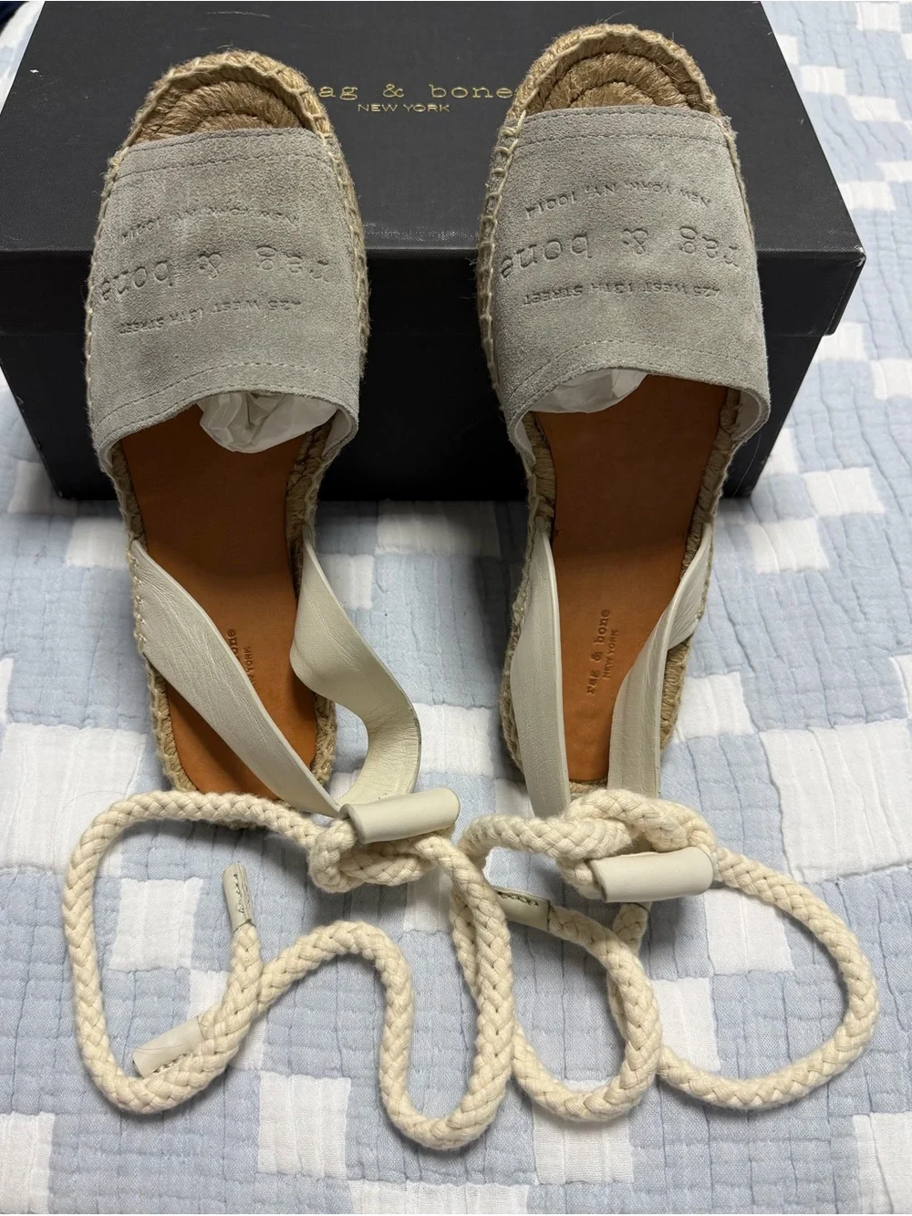 RAG & BONE Estelle Suede Ankle-Tie Espadrilles